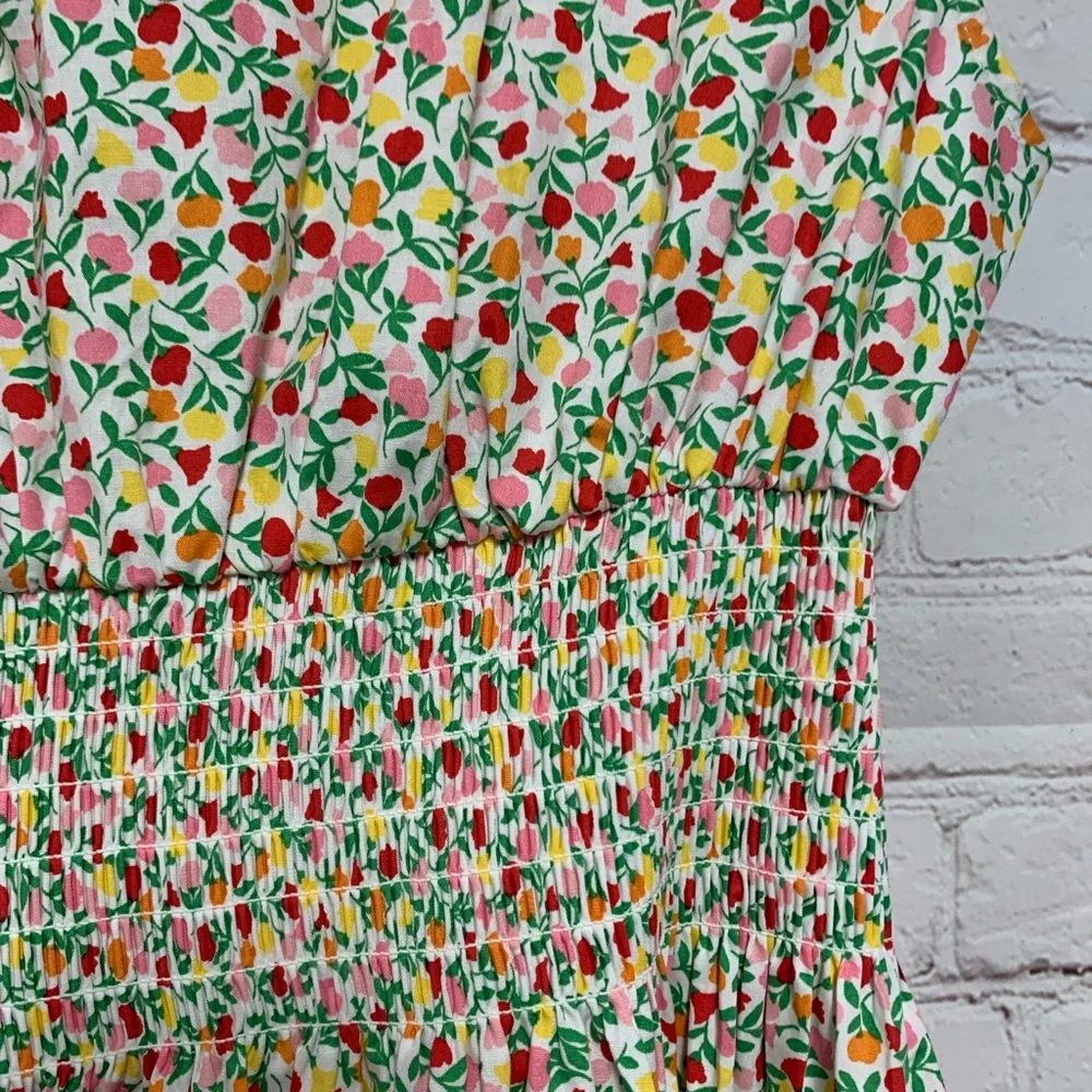 kate spade Cream Floral Midi Dress with Pink, Green and Yellow Accents